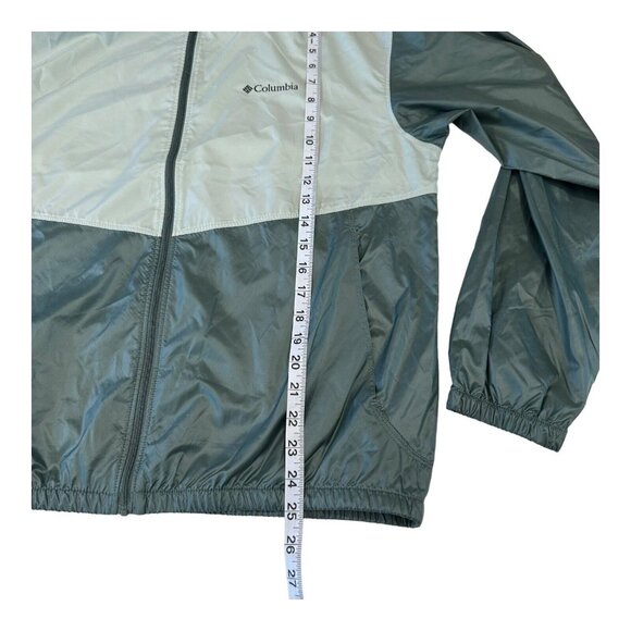 Columbia Thin Jacket Women SZ L Green Windbreaker Full Zip Outdoor Athletic - Picture 6 of 14